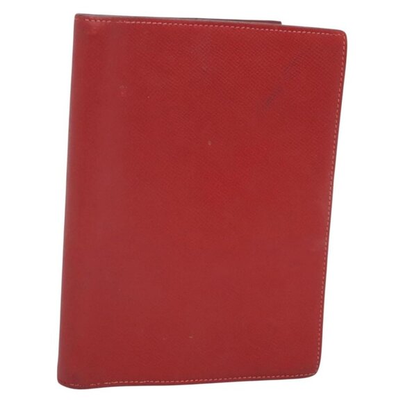 HERMES Agenda Day Planner Cover Leather Red Auth bs28777 - Picture 1 of 16